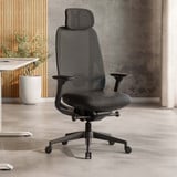 ofinto Bürostuhl Cloud in Schwarz mit Armlehnen und mit Kopfstütze, ergonomischer Bürostuhl