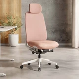 ofinto Bürostuhl Cloud in Rot ohne Armlehnen und mit Kopfstütze, ergonomischer Bürostuhl