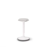 ofinto Move Sitz-Stehhocker in Weiß - ergonomischer Aktivhocker mit höhenverstellbarem Teleskopstiel und stabiler Fußplatte