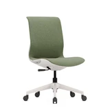ofinto Flex Office in Grün ohne Armlehnen - Schrägansicht schlankem Design für moderne Home Office und flexible Bürokonzepte
