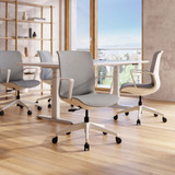 ofinto Flex Office mit Armlehnen in Weiß - harmonische Büroausstattung für Teams, die Wert auf Ergonomie zum fairen Preis legen