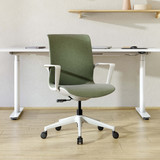 ofinto Flex Office mit Armlehnen in Olivgrün - ergonomische Basisausstattung mit Sitzhöhenverstellung für komfortables Arbeiten
