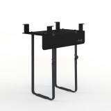 ofinto PC-Halterung Schwarz freistehend - höhenverstellbare Computer-Halterung mit U-förmigem Metallgestell, Ablagefläche und Logo-Prägung, platzsparende CPU-Halterung zur Montage an Schreibtisch-Säulen