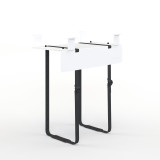 ofinto PC-Halterung Weiss freistehend - verstellbare CPU-Halterung mit elegantem U-Gestell, Ablage für Zubehör und ofinto Branding, praktisches Schreibtisch-Zubehör zur Säulenmontage für aufgeräumten Arbeitsplatz