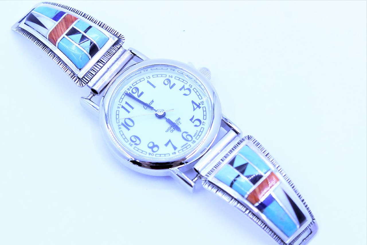 Turquoise & Coral Sterling Silver Citizen Quartz Vintage Watch – Upscale  Consignment