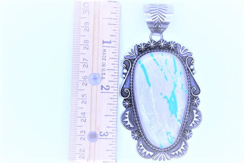 Large Boulder Turquoise Pendant 41320- southwest jewelry- silver