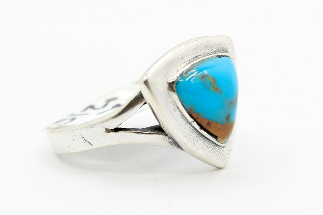 Rick Tolino Turquoise Ring with Triangular Detail