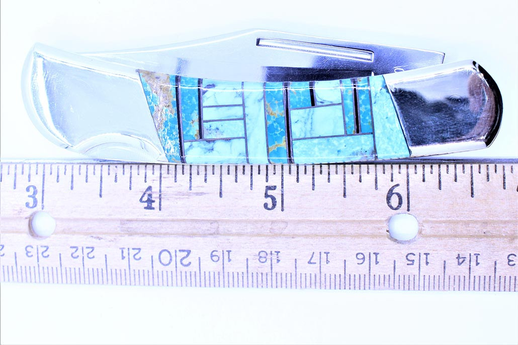 Inlay Turquoise Knife 070220- silver star jewelry- southwest Inlay Turquoise Knife 070220- silver star jewelry- southwest