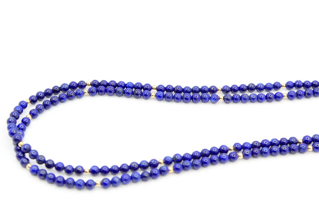 Lapis \u0026 Turquoise Double Strand 14k 