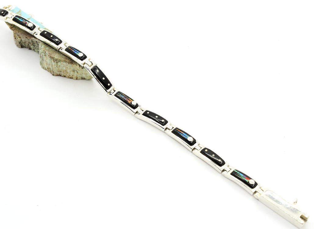 Ambrose Tsosie Night Sky Link Bracelet 012521- silver star jewelry