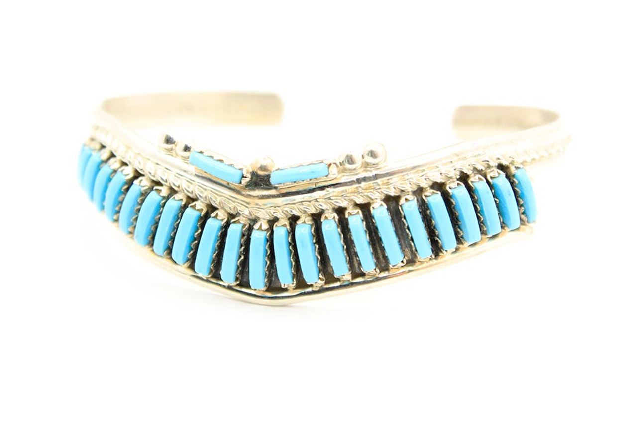 Alex Sanchez Navajo/Zuni Native American Jewelry Turquoise Bracelet – Home  & Away Gallery