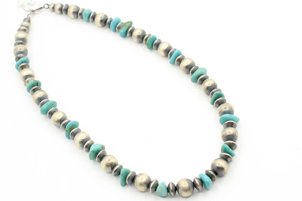 Navajo Pearls with Royston Turquoise | Silver Star Jewelry