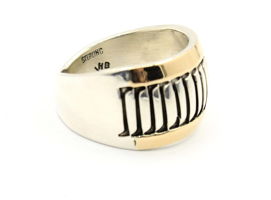 silver- gold- ring- Herbert Begaye- silver star jewelry- old town