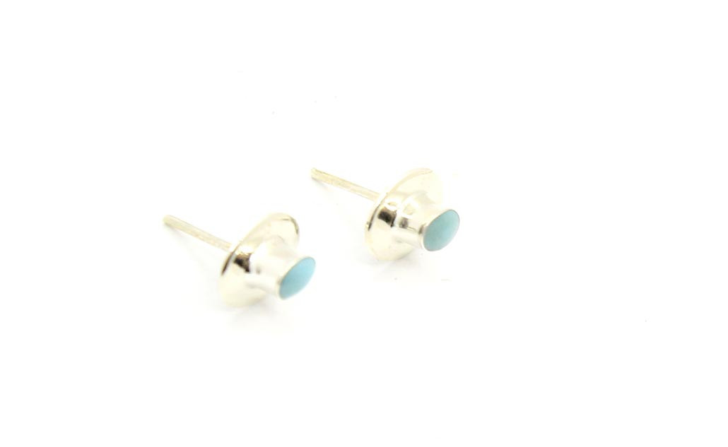 silver- turquoise studs- turquoise earrings- silver star jewelry