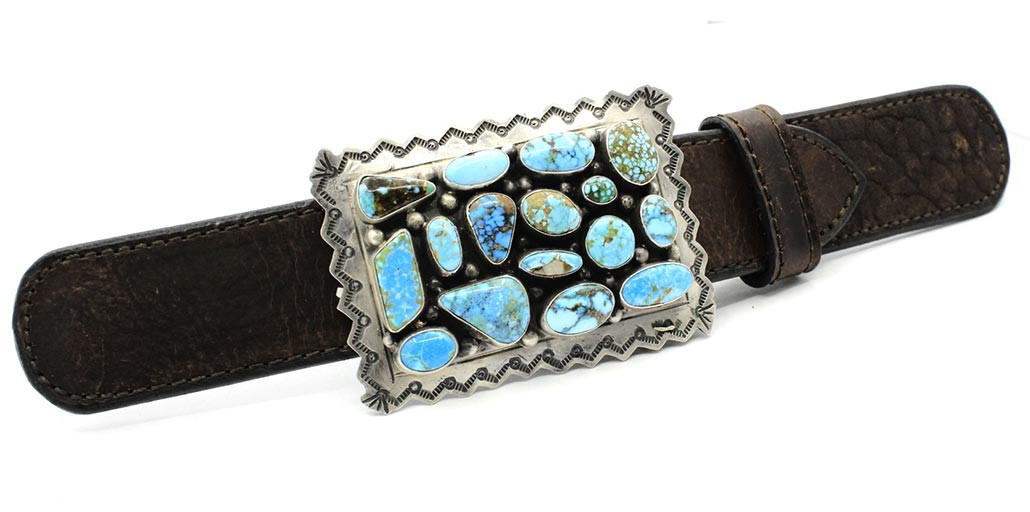 Whimsical Originals Rhinestone and Turquoise Belt Buckle Artisan Made Whimsical Originals Rhinestone and Turquoise Belt Buckle  main image 4