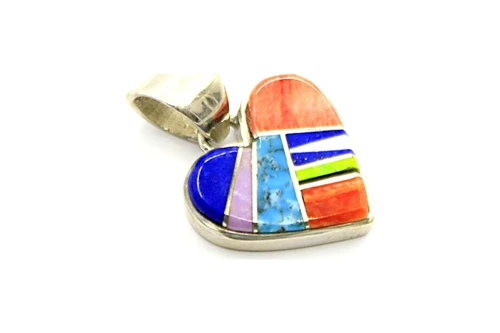 Reversible Multi-color Heart Pendant