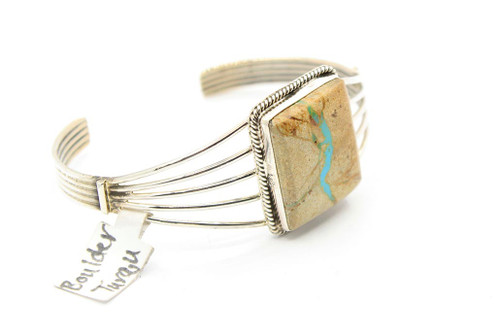 Square Boulder Turquoise Cuff Bracelet 40720 Square Boulder Turquoise Cuff Bracelet 40720