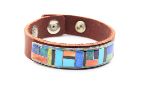 【HYERES LOR】23SS★ Number Name Clock SL Y Leather Bracelet Inlay Multi-Color Leather Bracelet 52020- southwest jewelry