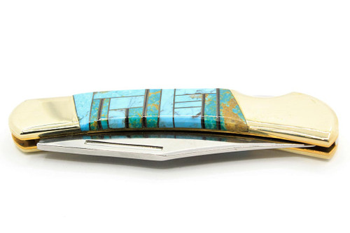 Inlay Turquoise Knife 070220- silver star jewelry- southwest Inlay Turquoise Knife 070220- silver star jewelry- southwest