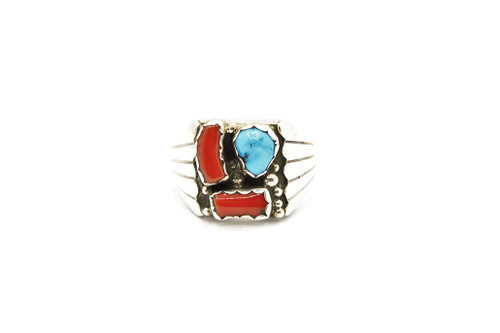 Sterling Turquoise Ring SIGNED Southwest Jewelry, Size 8 - Ruby Lane