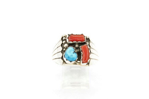 Coral and Turquoise Ring 071120