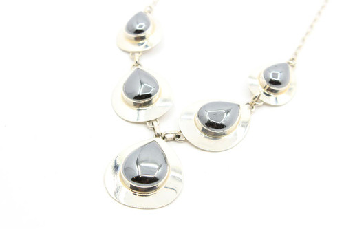 Hematite Teardrop Necklace 071720