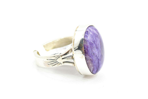 Charoite Tear Drop Ring 070320