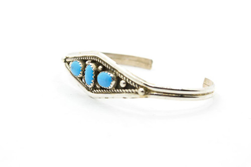 Sterling Silver Kingman Turquoise Bracelet 081720 Sterling Silver Kingman Turquoise Bracelet 081720