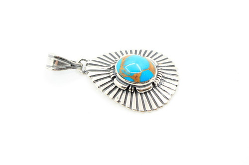 Turquoise Concho Pendant 121220