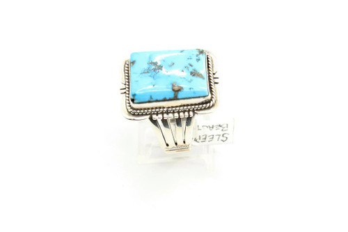 Men Silver Turquoise Stone Ring , Silver Large Square Ring , Ottoman Style  | eBay