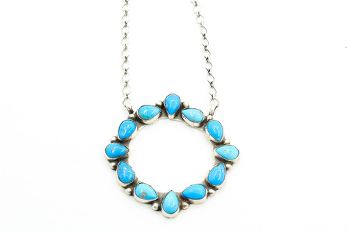 Round Cluster Turquoise Necklace 050921