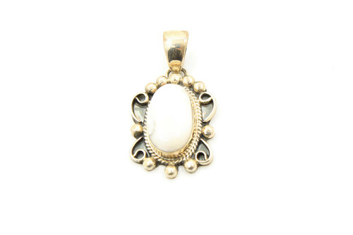 Oblong White Buffalo Pendant 061621 Oblong White Buffalo Pendant 061621