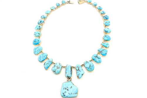 Vintage Old Kingman Turquoise Necklace 70521 Vintage Old Kingman Turquoise Necklace 70521