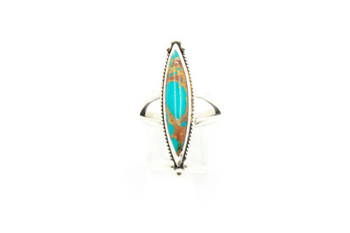 Elongated Green Turquoise Ring 093021