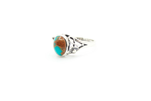Rose Green Turquoise Ring 093021