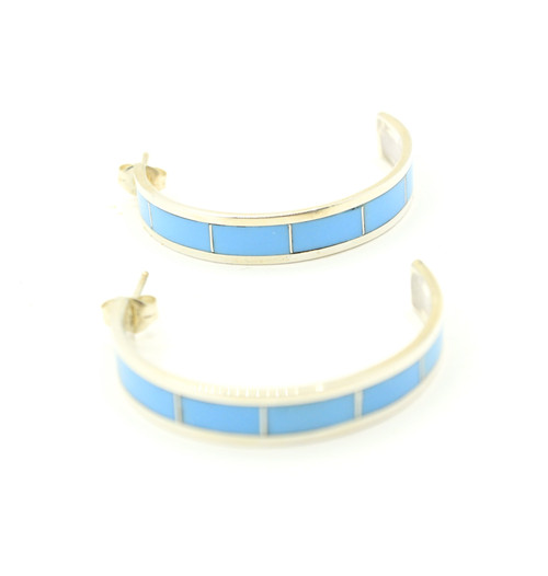 Large Turquoise Hoop Earrings 110221