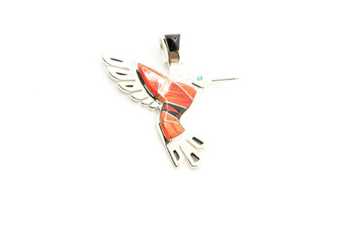 Red Oyster Shell Hummingbird Pendant 120621 Red Oyster Shell Hummingbird Pendant 120621