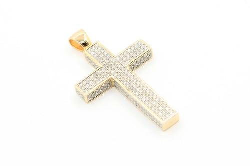 14K Gold and Diamond Cross Pendant 010622