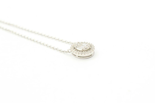 Delicate Sterling Silver Crystal Necklace 062522 Delicate Sterling Silver Crystal Necklace 062522