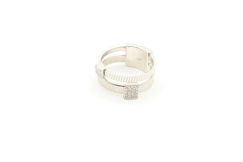 Sterling Silver Double Band Crystal Ring 062522 Sterling Silver Double Band Crystal Ring 062522