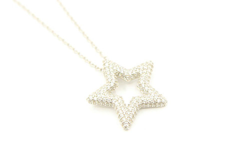 Sterling Silver Star Crystal Necklace 071522 Sterling Silver Star Crystal Necklace 071522