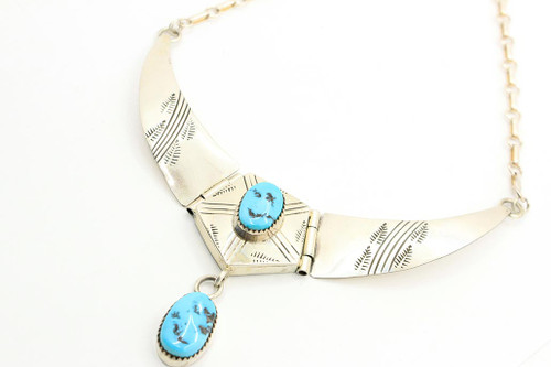 Sterling Silver Kingman Turquoise Necklace 103022