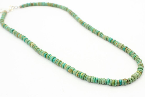 Green Turquoise Disc Shape Necklace 110422