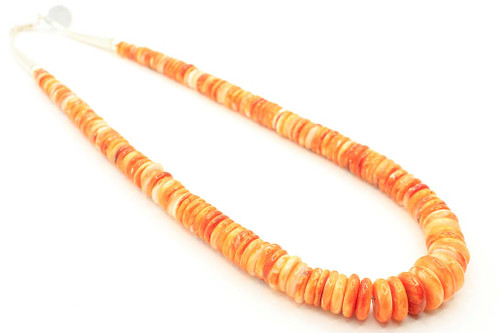 Graduated Santa Domingo Orange Oyster Shell Necklace 112722