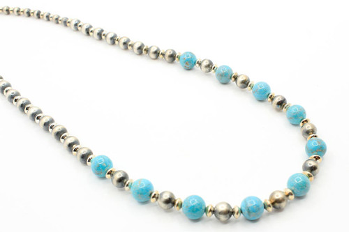 The Tara 2” Handmade Sterling Silver & Number 8 Turquoise Necklace