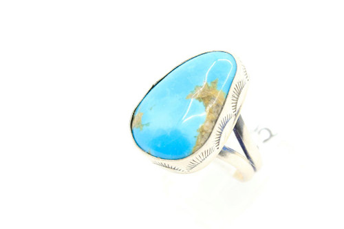 Tear Drop Kingman Turquoise Ring 021423