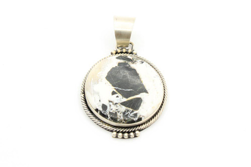 Round White Buffalo Pendant 022823 Round White Buffalo Pendant 022823