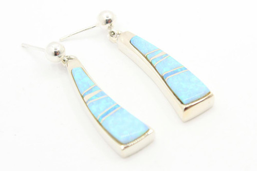 Sterling Silver Opal Inlay Earrings 062423 Sterling Silver Opal Inlay Earrings 062423
