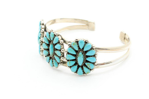 3 Oval Zuni Needle Point Cuff Bracelet 070823