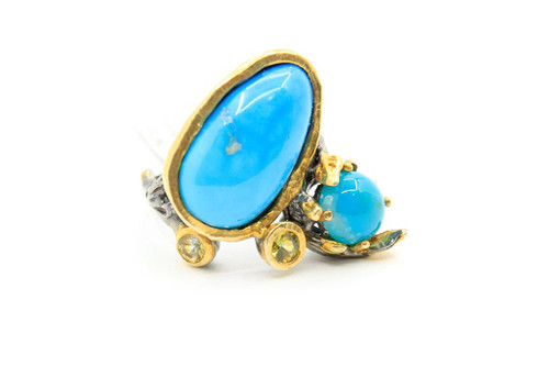 Sleeping beauty Turquoise and Chrysocolla ring 071723 Sleeping beauty Turquoise and Chrysocolla ring 071723